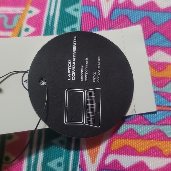 NWT Volcom Colorful  Geometric neon unisex messenger laptop Bag case - Picture 9 of 10